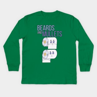 Beards and Mullets Toilet Paper Funny Kids Long Sleeve T-Shirt